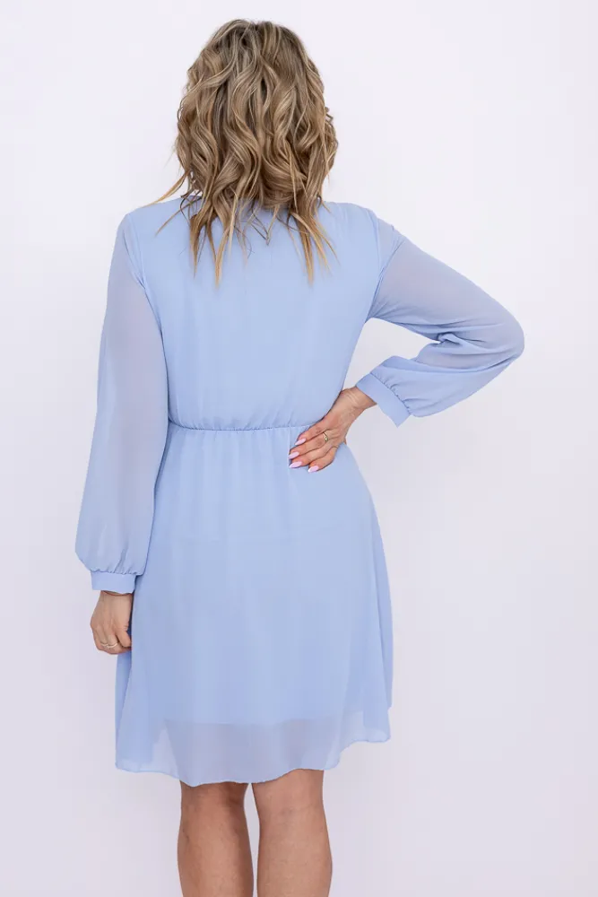 Włoski Błękitna Sukienka Elegancka PERLA