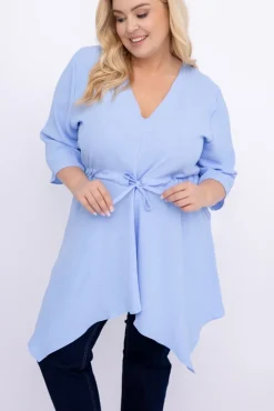 Damskie Polski Błękitna Tunika asymetryczna CLARIN