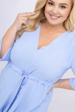 Damskie Polski Błękitna Tunika asymetryczna CLARIN