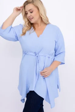 Damskie Polski Błękitna Tunika asymetryczna CLARIN