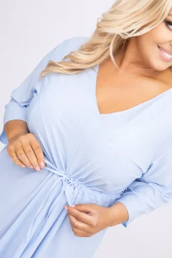 Damskie Polski Błękitna Tunika brokatowa HORUZI