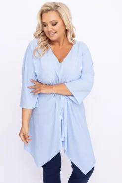 Damskie Polski Błękitna Tunika brokatowa HORUZI