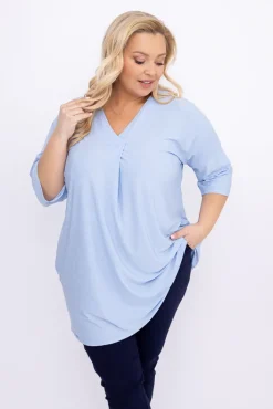 Damskie Polski Błękitna Tunika brokatowa VELIARI