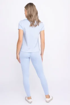 Damskie Polski Błękitny Komplet Sportowy z krótkim rękawem SPINTI