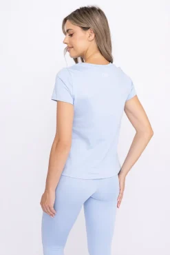 Damskie Polski Błękitny Komplet Sportowy z krótkim rękawem SPINTI