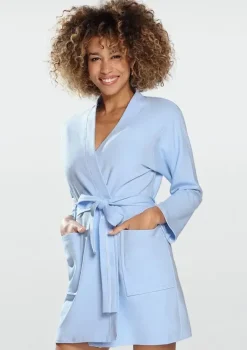 Polski Błękitny Szlafrok bawełniany POLA