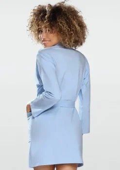 Polski Błękitny Szlafrok bawełniany POLA