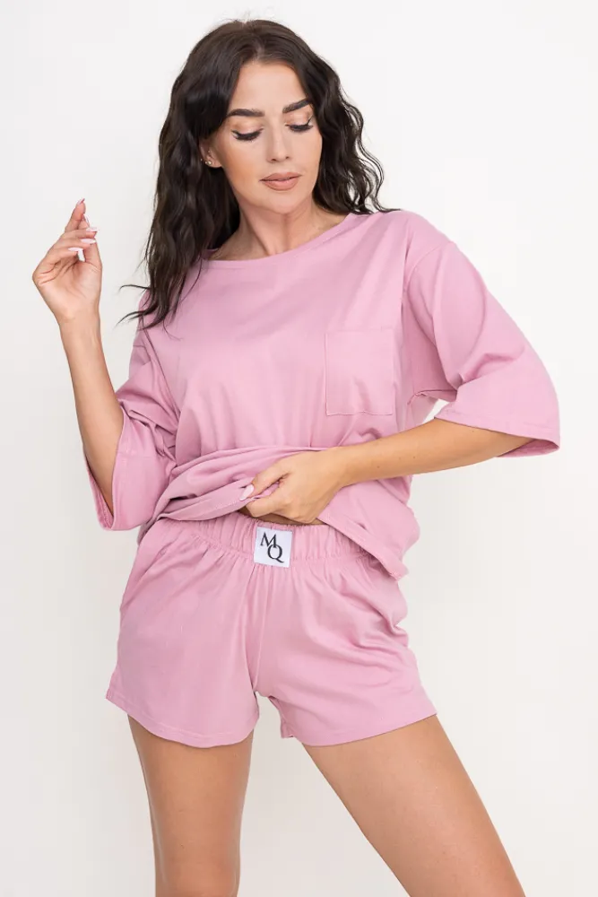 Polski Bladoróżowa Piżama z szortami PURENA