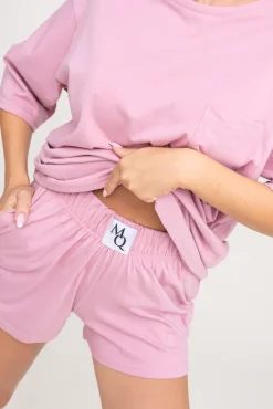 Polski Bladoróżowa Piżama z szortami PURENA