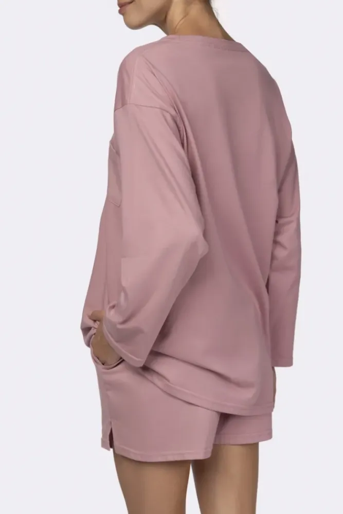 Polski Bladoróżowa Piżama z szortami LEKREZI