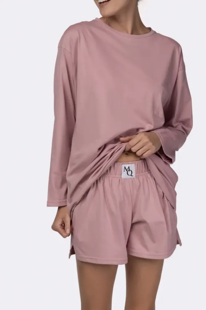 Polski Bladoróżowa Piżama z szortami LEKREZI