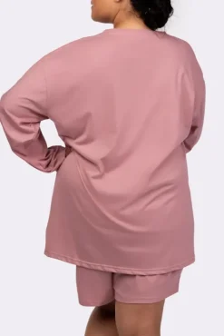 Polski Bladoróżowa Piżama z szortami LEKREZI