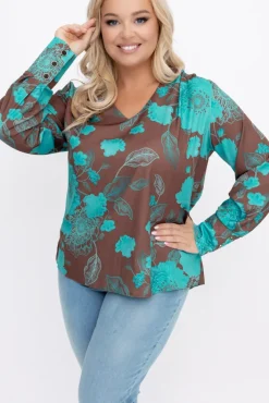 Damskie Polski Bluzka Elegancka XEVIN Wzór 1