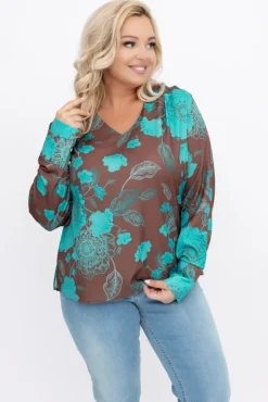 Damskie Polski Bluzka Elegancka XEVIN Wzór 1