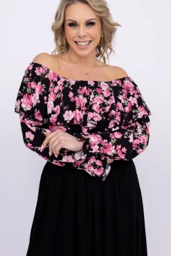 Damskie Włoski Bluzka hiszpanka BERNEDI Wzór 2