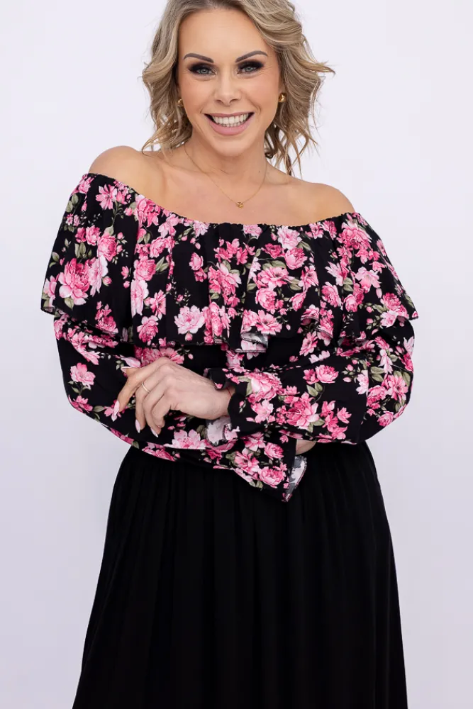 Damskie Włoski Bluzka hiszpanka BERNEDI Wzór 2