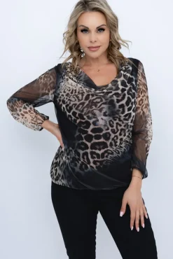 Damskie Włoski Bluzka siateczkowa LAMARA Wzór 2