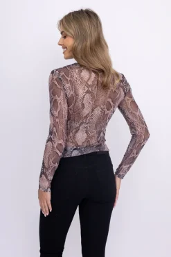 Damskie Włoski Bluzka siateczkowa MESERA Wzór 1