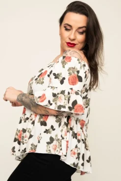 Damskie Polski Bluzka z falbaną TESI Wzór 2