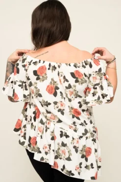 Damskie Polski Bluzka z falbaną TESI Wzór 2