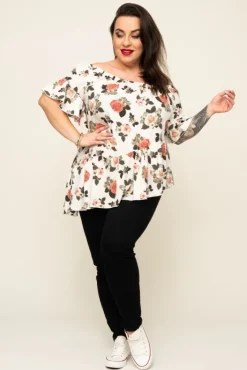 Damskie Polski Bluzka z falbaną TESI Wzór 2