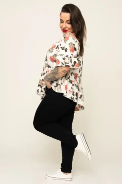 Damskie Polski Bluzka z falbaną TESI Wzór 2