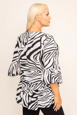 Damskie Polski Bluzka z falbaną TREVI Wzór 1