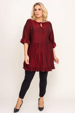 Damskie Polski Bordowa Bluzka brokatowa MISTI