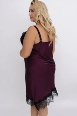 Włoski Bordowa Halka satynowa NURISEL