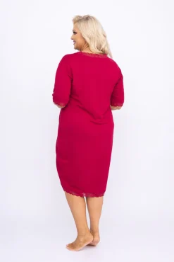 Polski Bordowa Koszula Nocna BELISA