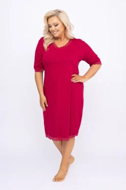 Polski Bordowa Koszula Nocna BELISA