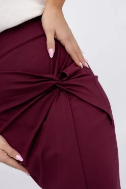 Włoski Bordowa Spódnica ołówkowa TEBERNE