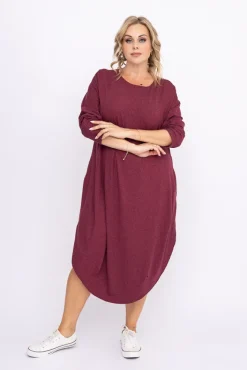 Polski Bordowa Sukienka DONNA