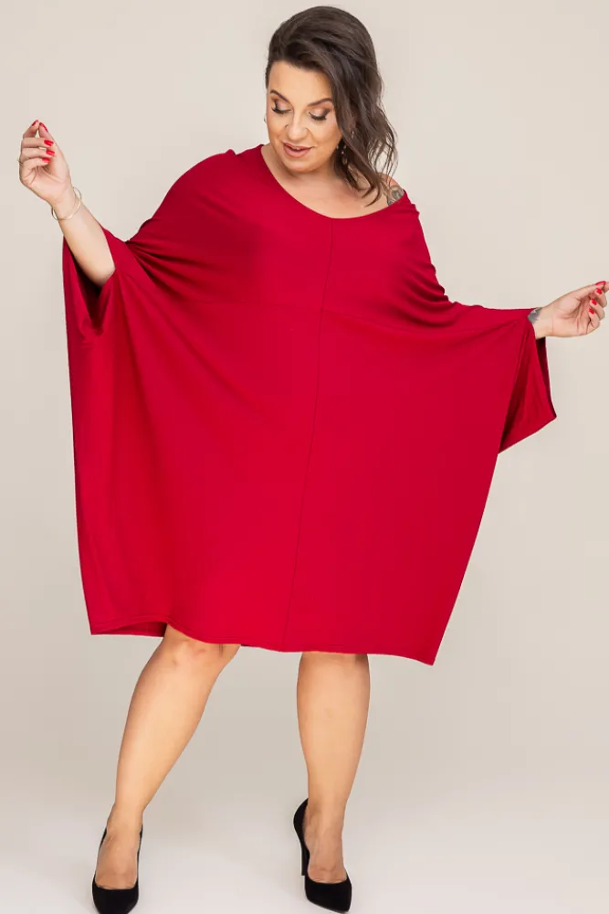 Polski Bordowa Sukienka HERMI