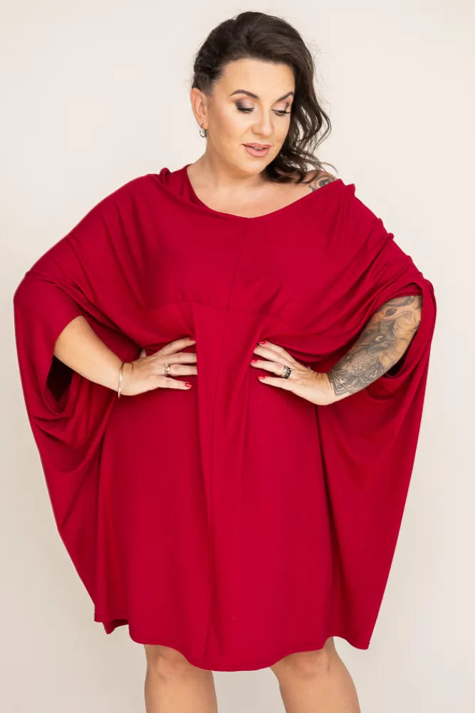 Polski Bordowa Sukienka HERMI