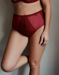 Polski Bordowe Figi RUBIN Wysoki Stan