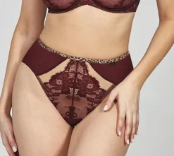 Polski Bordowe Stringi SELENA Wysoki Stan