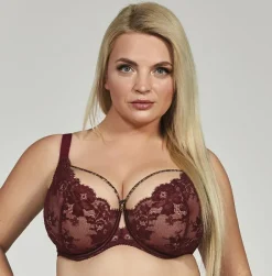 Polski Bordowy Biustonosz SELENA Soft Lace