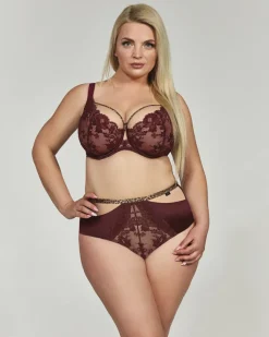 Polski Bordowy Biustonosz SELENA Soft Lace