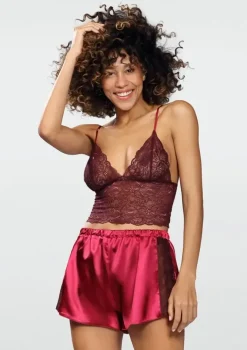 Polski Bordowy Komplet koronkowy PATTY