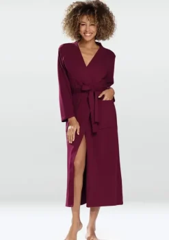 Polski Bordowy Szlafrok bawełniany MELISSA