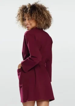 Polski Bordowy Szlafrok bawełniany POLA