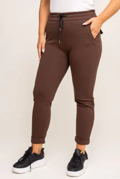 Damskie Włoski Brunatne Spodnie COMEYO