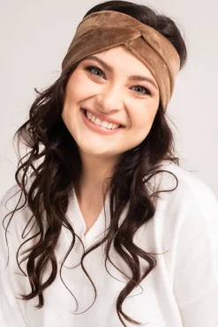 Brązowa Opaska welurowa CADIO