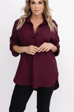 Damskie Polski Burgundowa Koszula METUZINO