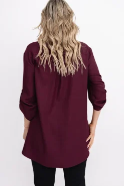 Damskie Polski Burgundowa Koszula METUZINO