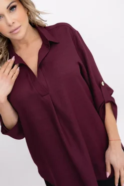 Damskie Polski Burgundowa Koszula METUZINO