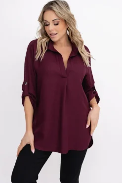 Damskie Polski Burgundowa Koszula METUZINO