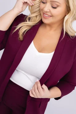 Damskie Polski Burgundowa Marynarka CINTA