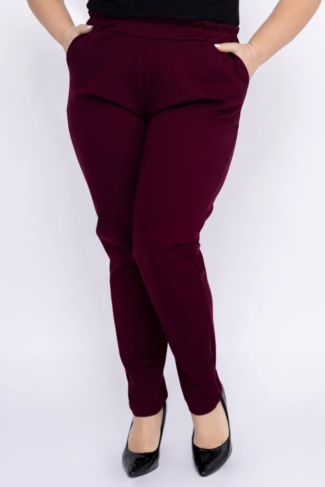 Damskie Polski Burgundowe Spodnie BAKIOLA